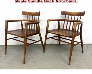 Lot 362 Paul McCobb Planner Group Solid Maple Spindle Back Armchairs,