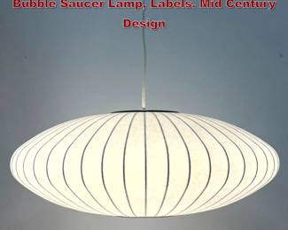 Lot 439 George Nelson Herman Miller Bubble Saucer Lamp, Labels. Mid Century Design