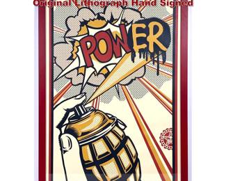 Lot 236 Shepard Fairey POWER 2013 Original Lithograph Hand Signed