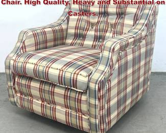 Lot 260 Vintage Mid Century Club Lounge Chair. High Quality, Heavy and Substantial on Casters. 