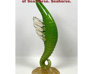 Lot 36 Seguso Style Murano Glass Sculpture of Sea Horse. Seahorse. 