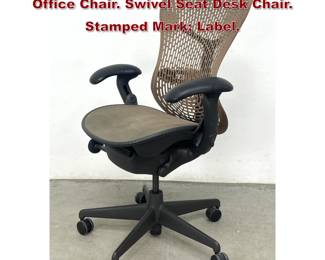 Lot 351 HERMAN MILLER Mirra Ergonomic Office Chair. Swivel Seat Desk Chair. Stamped Mark Label. 