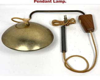 Lot 547 Vintage Mid Century Modern Wall Pendant Lamp. 
