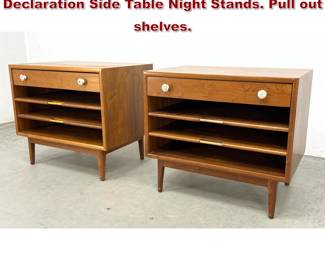 Lot 91 Pair Kipp Stewart for the Drexel Declaration Side Table Night Stands. Pull out shelves. 
