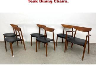 Lot 145 Set 6 MOREDDI INC. Danish Modern Teak Dining Chairs. 