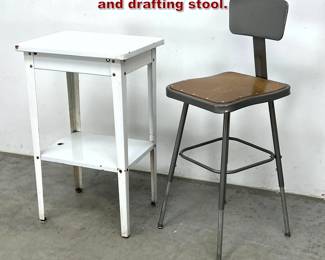 Lot 239 2pcs Industrial Design. Work table and drafting stool. 