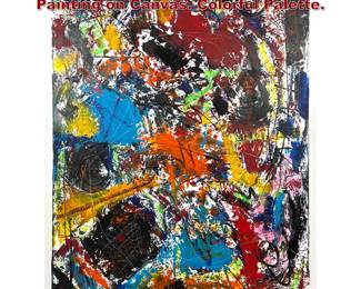 Lot 410 Dennis Sakelson Abstract Modern Painting on Canvas. Colorful Palette. 