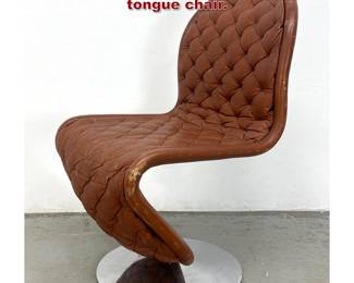 Lot 281 Verner Panton tufted leather tongue chair. 