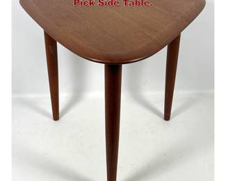 Lot 144 Moreddi Danish Modern Teak Guitar Pick Side Table. 