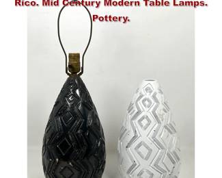 Lot 71 Hal Lasky of Sabana Llana, Puerto Rico. Mid Century Modern Table Lamps. Pottery. 