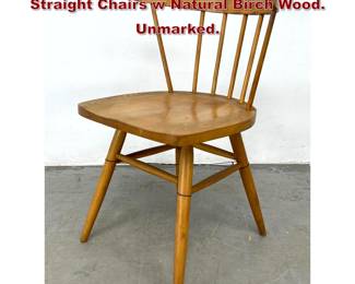 Lot 432 George Nakashima for Knoll N19 Straight Chairs w Natural Birch Wood. Unmarked. 