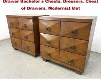 Lot 477 Pr Sculptural Triangular Faceted Drawer Bachelor s Chests. Dressers. Chest of Drawers. Modernist Met