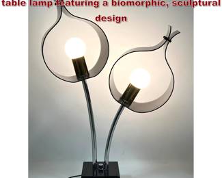Lot 568 MidCentury Modern Space Age style table lamp featuring a biomorphic, sculptural design
