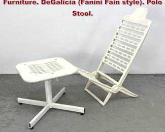 Lot 348 2pcs Mid Century Modern Plastic Furniture. DeGalicia Fanini Fain style. Polo Stool. 