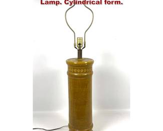 Lot 69 BITOSSI Glazed Italian Pottery Table Lamp. Cylindrical form. 