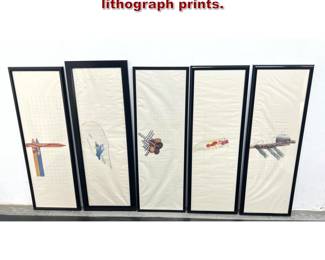 Lot 420 Set 5 pcs Richard Tuttle offset lithograph prints. 
