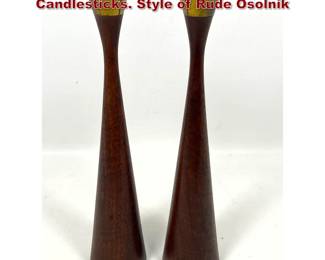 Lot 724 Pair Mid Century Modern Candlesticks. Style of Rude Osolnik