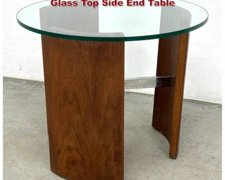 Lot 601 Mid Century Vladimir Kagan Radius Glass Top Side End Table
