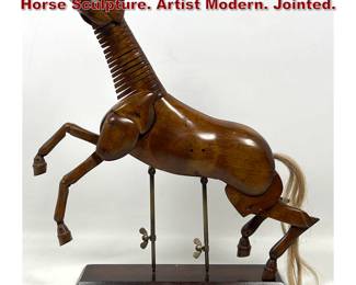 Lot 638 By Land By Sea Articulated Wood Horse Sculpture. Artist Modern. Jointed. 