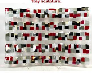 Lot 645 Renato Foti Fused Mesh Glass Tray sculpture.