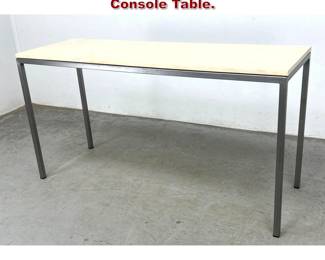 Lot 689 Honed Travertine and Steel Console Table. 