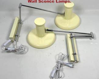 Lot 860 Pair Mid Century Modern Swing Arm Wall Sconce Lamps. 