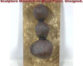 Lot 641 Artisan Studio Pottery Rock Form Sculpture Mounted on Wood Panel. Unsigned.