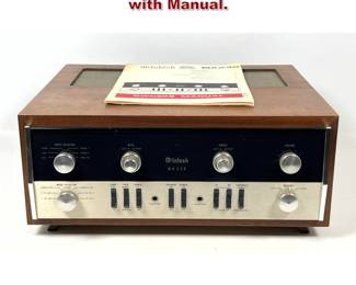 Lot 757 McIntosh MA230 Tube Amplifier with Manual. 