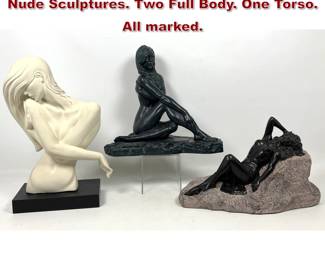Lot 786 3pc AUSTIN PRODUCTS Female Nude Sculptures. Two Full Body. One Torso. All marked. 