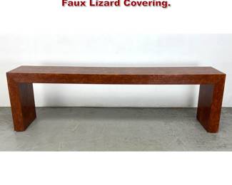 Lot 688 Long Low Console Sofa Table with Faux Lizard Covering. 