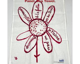 Lot 753 Louise Bourgeois Printed Linen Panel. Tea Towel. 