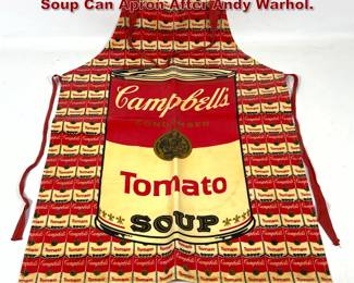Lot 733 Vintage Sari Fabrics LTD Tomato Soup Can Apron After Andy Warhol. 