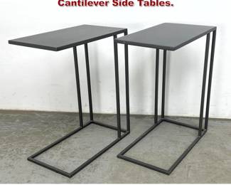 Lot 780 Pair Contemporary Modern Steel Cantilever Side Tables. 