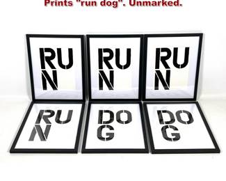 Lot 793 Christopher Wool set of 6 lithograph Prints run dog. Unmarked. 