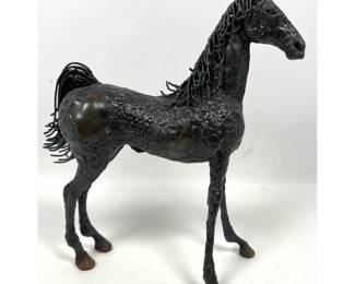 Lot 668 Brutalist Metal Horse Sculpture. 