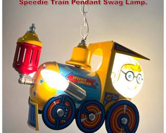 Lot 725 Vintages Mid Century Kenroy Speedie Train Pendant Swag Lamp.