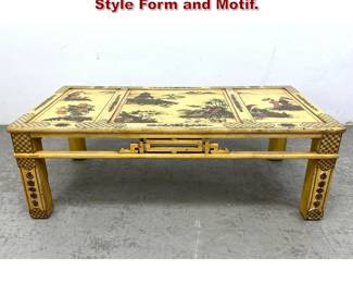 Lot 844 Chinoiserie Coffee Table. Asian Style Form and Motif. 
