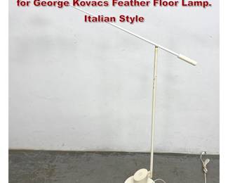 Lot 773 80s Postmodern Robert Sonneman for George Kovacs Feather Floor Lamp. Italian Style