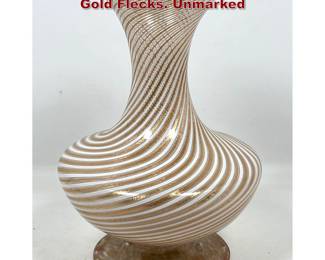 Lot 651 Murano Swirl Glass Footed Vase. Gold Flecks. Unmarked