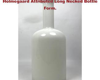 Lot 674 White glass vase. Modernist Holmegaard Attributed Long Necked Bottle Form. 