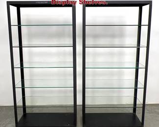 Lot 692 Pair Steel Frame Heavy Etagere Display Shelves. 