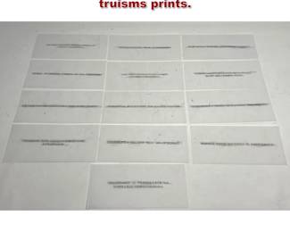 Lot 718 14 Jenny Holzer vellum truisms prints. 