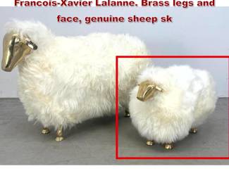 Lot 690 Small sheep sculpture in the style of FrancoisXavier Lalanne. Brass legs and face, genuine sheep sk