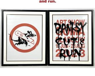 Lot 778 2pcs After Banksy Prints. Cut and run. 