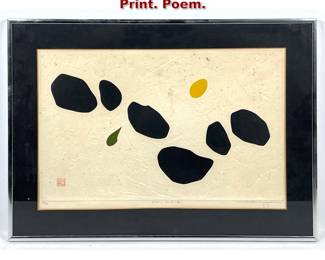 Lot 800 Haru Maki signed Embossed Print. Poem. 