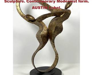 Lot 713 Hollow metal Dancing Figures Sculpture. Contemporary Modernist form. AUSTIN Label. 