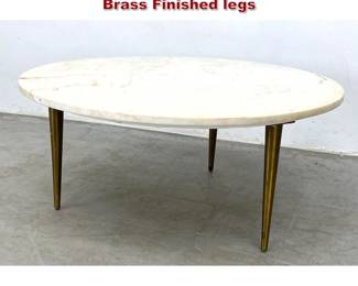 Lot 632 Italian Marble Coffee Table with Brass Finished legs