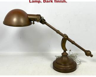 Lot 616 Classic Form Brass Desk Task Table Lamp. Dark finish. 