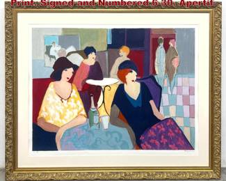 Lot 806 Large Itzcvhak Tarkay Serigraph Print. Signed and Numbered 630. Apertif.