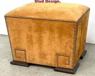 Lot 625 Decorator Suede Stool Ottoman with Stud Design. 